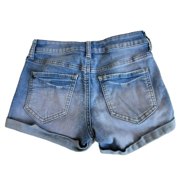 So Brand Jeans Shorts Favorite Roll Cuff Distressed Juniors Size 1 LH8030 - Picture 2 of 4
